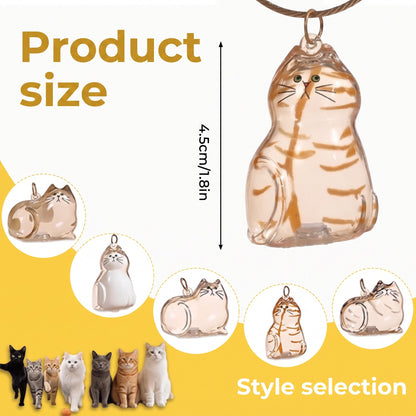 Furvana cat hair keepsake keychain in various feline shapes and clear acrylic designs for storing pet fur memories.