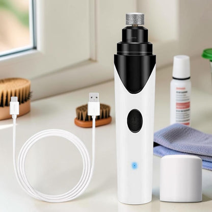Furvana rechargeable electric pet nail grinder with USB cable and protective cap for painless grooming