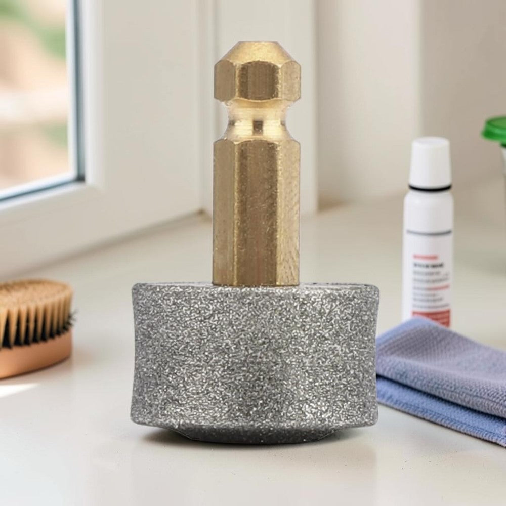 Furvana replacement grinding head for electric pet nail clipper with a durable stone surface and brass connector